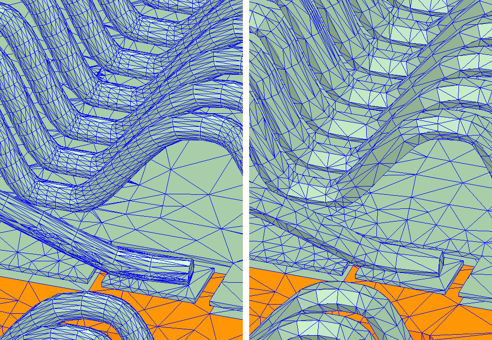Hexagonal shapes of bond wire geometry improves meshing in Ansys Q3D