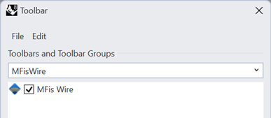 Enabling the MFis Wire Toolbar.